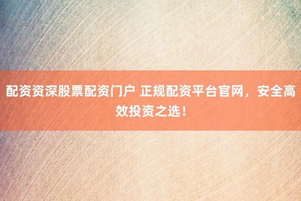 配资资深股票配资门户 正规配资平台官网，安全高效投资之选！
